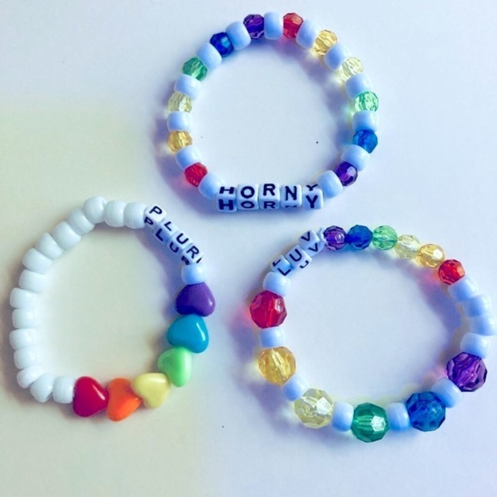 🍒 5/$25 🍒 PRIDE Rave Kandi Rainbow Bracelets | PLUR